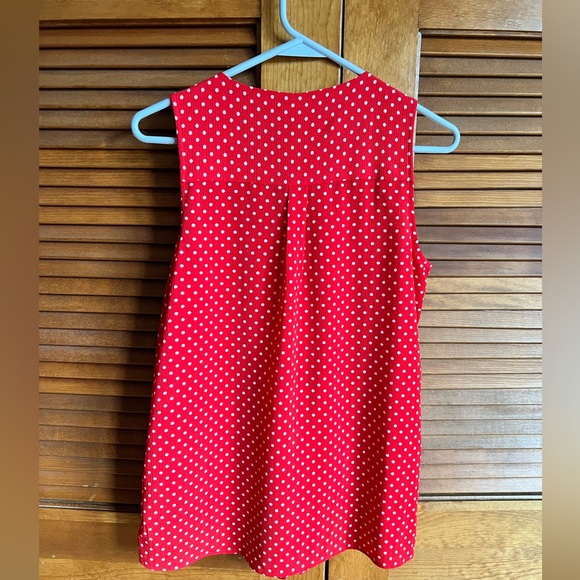 Faith and joy size medium red with white polkadots women’s top  shirt blouse - Picture 5 of 5